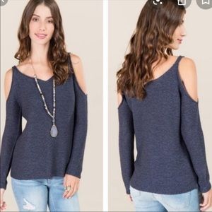 Cold shoulder sweater